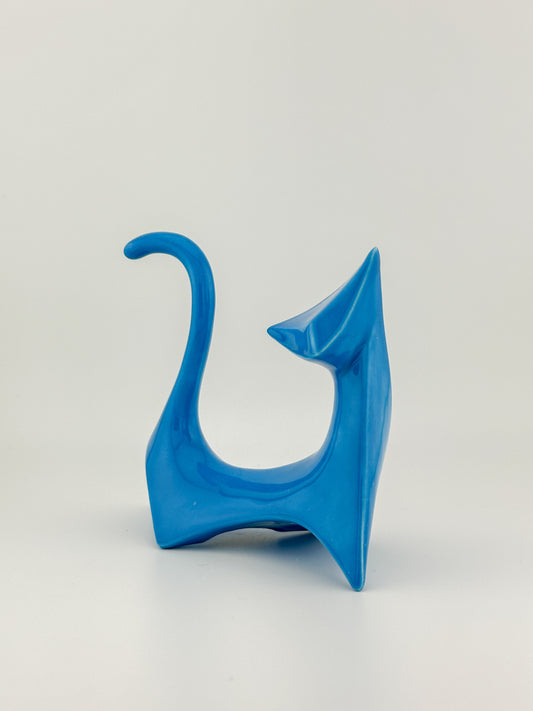 Modern Cat / Turquoise Blue / Left