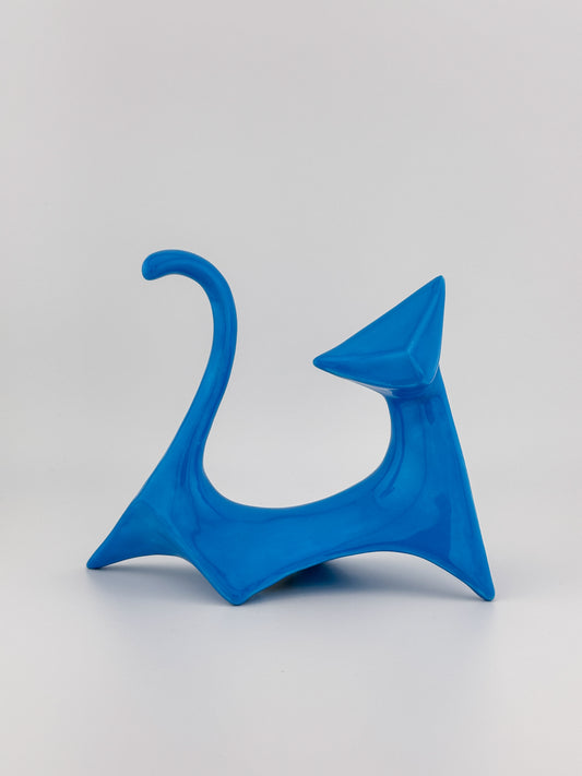 Modern Cat / Turquoise Blue / Left