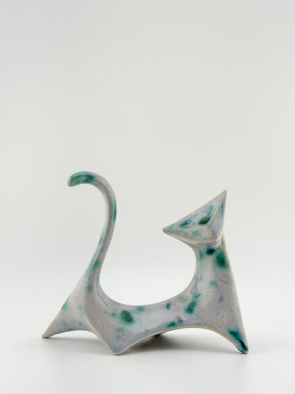 Modern Cat / Lavender with Green Crystals / Left