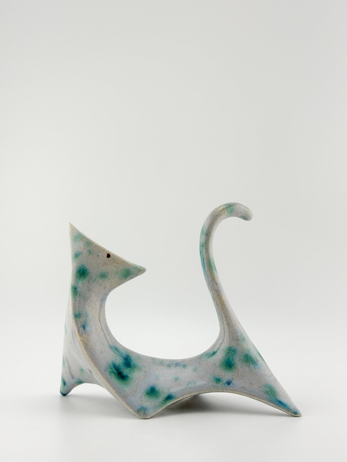 Modern Cat / Lavender with Green Crystals / Left