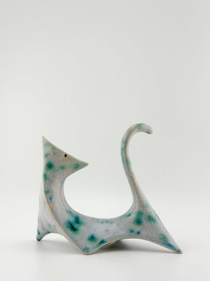 Modern Cat / Lavender with Green Crystals / Left