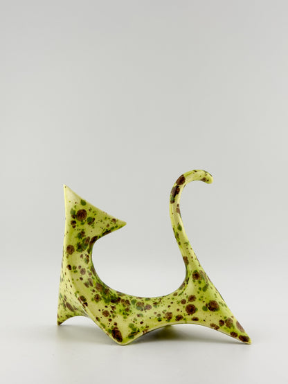 Modern Cat / Pistachio Green Crystal / Left