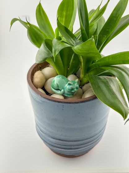 Little Loaf Cat / Green with White Crystal