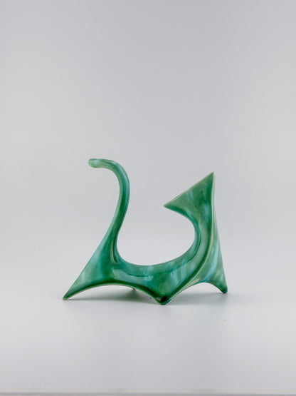 Modern Cat / Green and White Crystal DRIP / Right