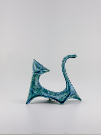Modern Cat / Dark Teal Crystal / Right